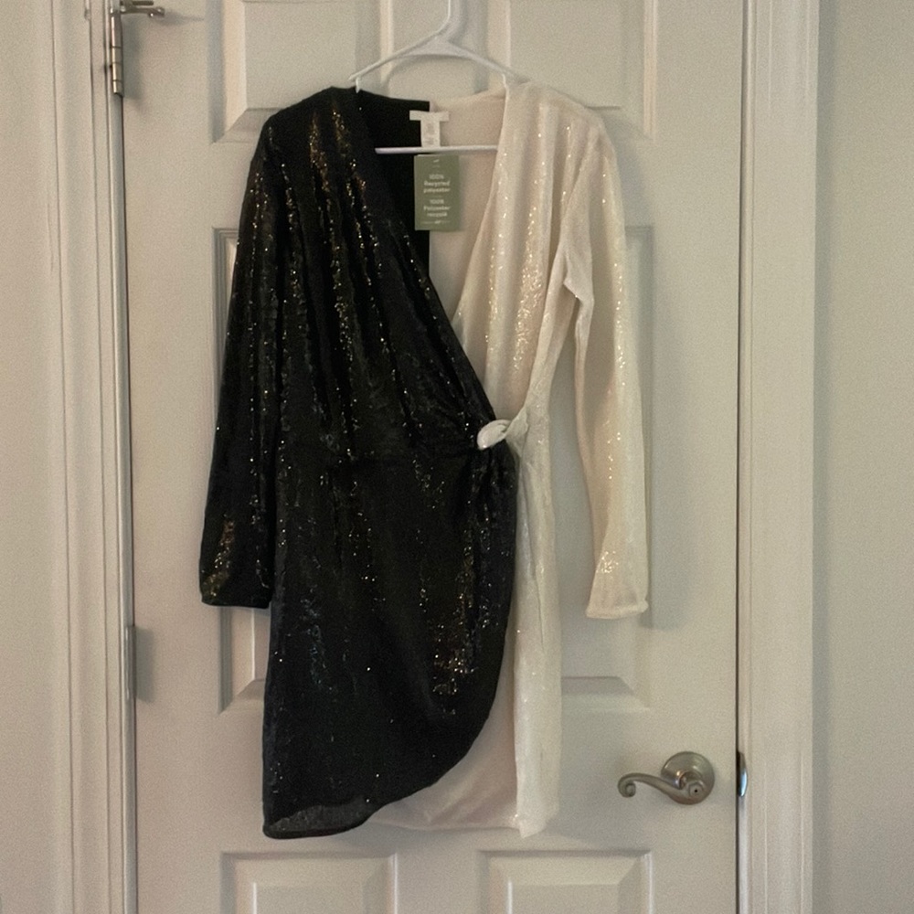 H&M Two-Tone Sequined Dress